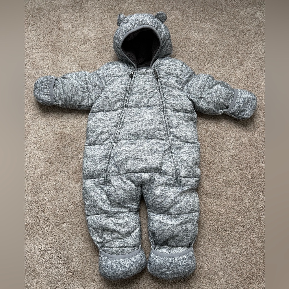 Baby Gap Gray Fleece Lined Baby Snowsuit